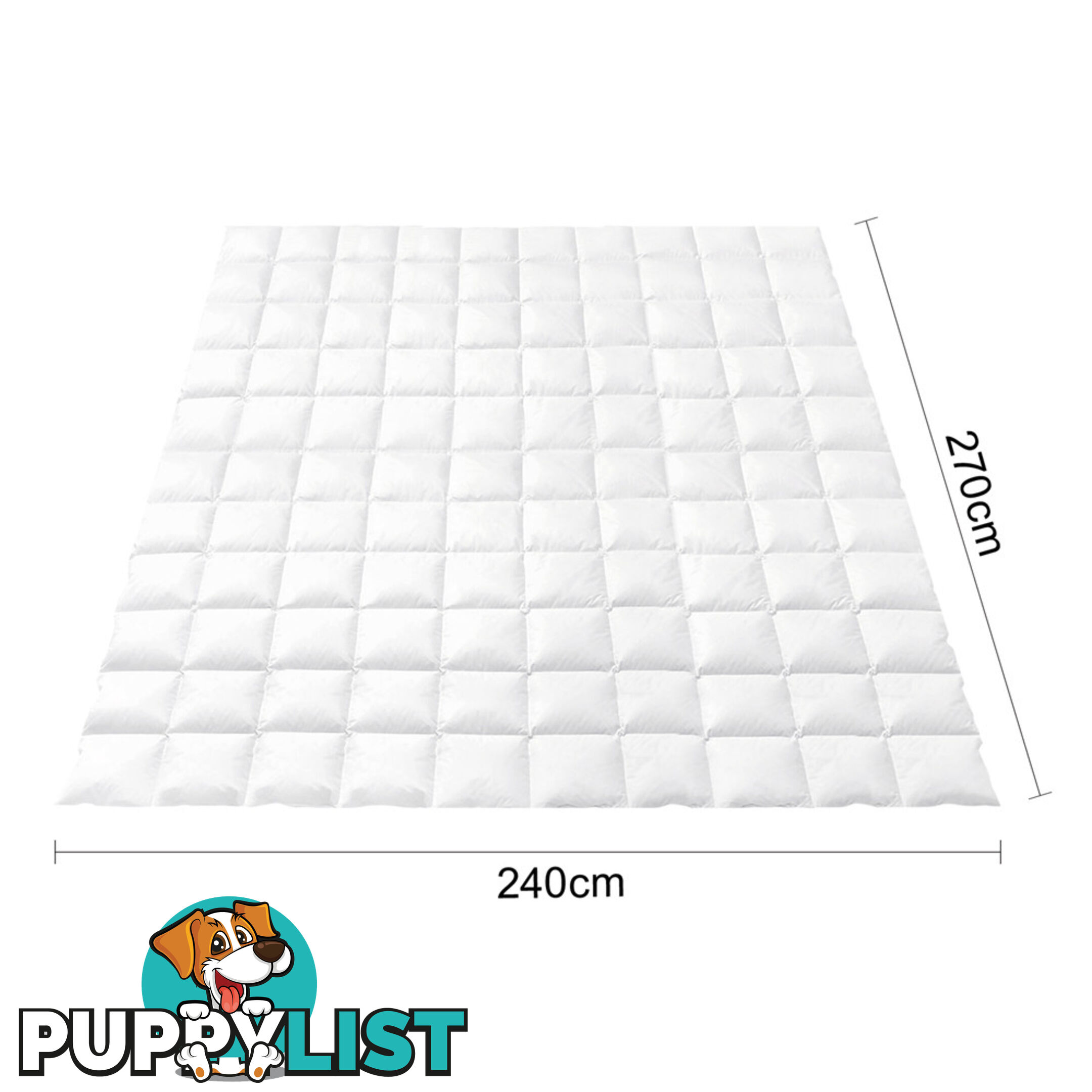 Duck Feather Down Quilt Super King White