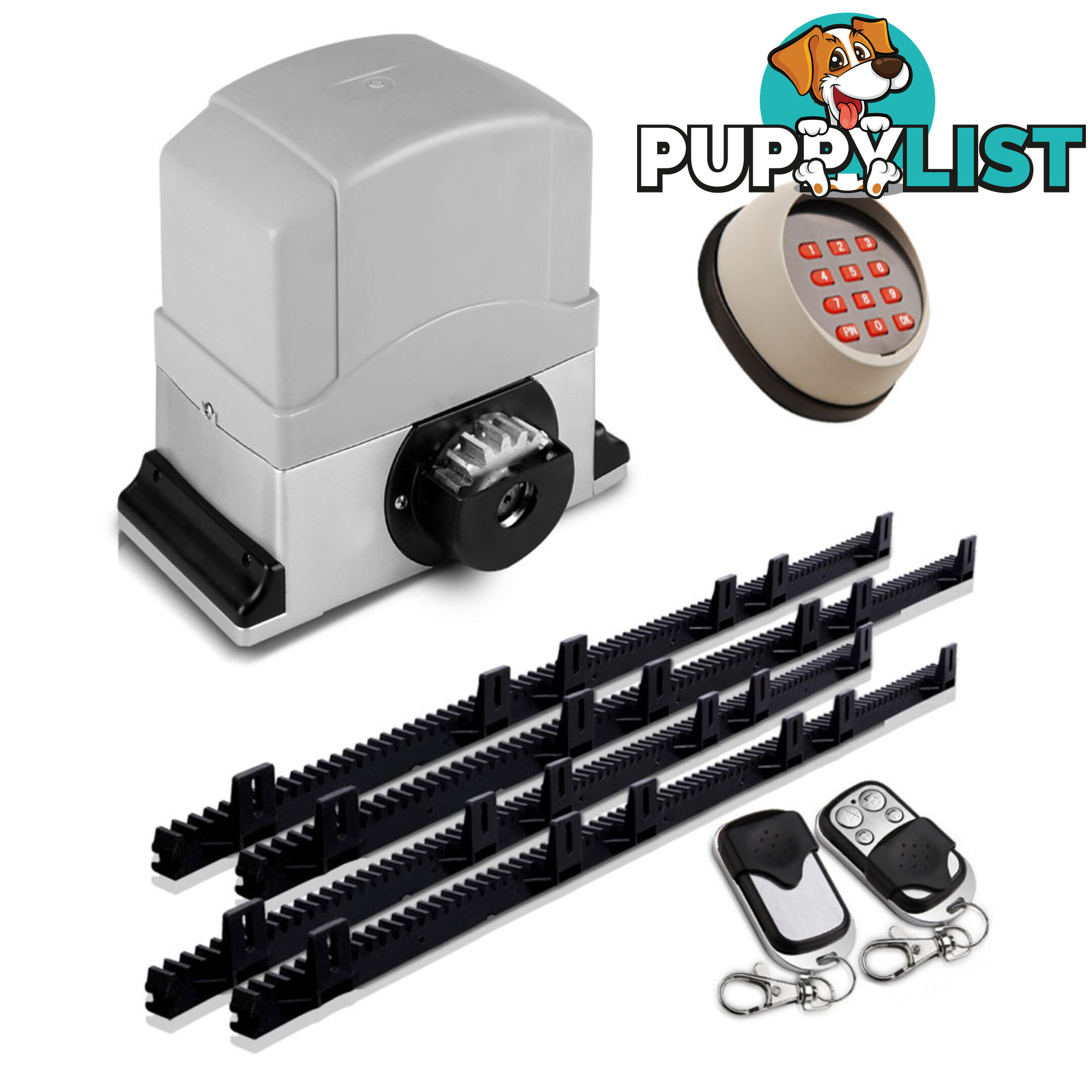 Automatic Sliding Gate Opener with 2 Remote Controls