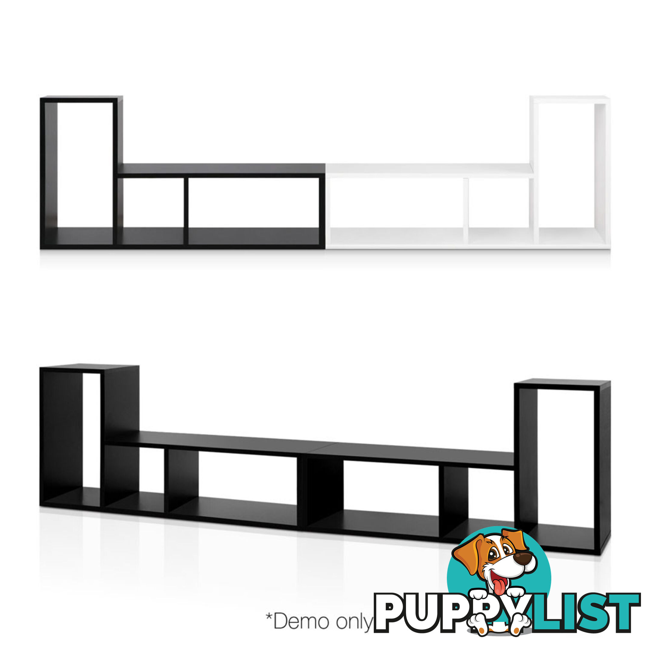 DIY L Shaped Display Shelf - Black