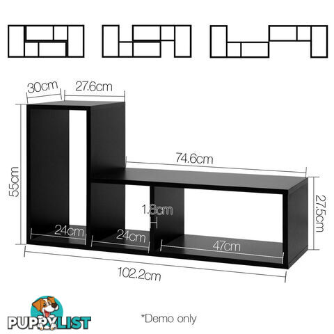 DIY L Shaped Display Shelf - Black