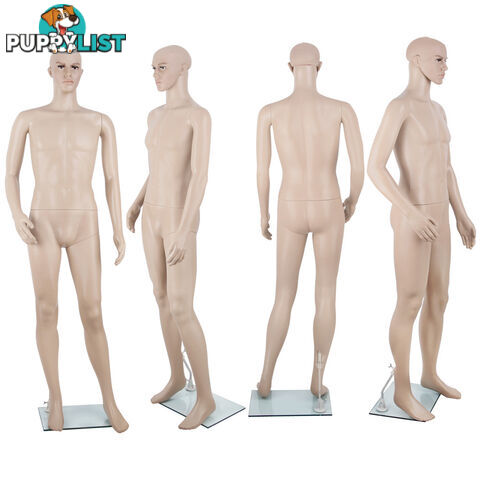 Full Body Male Mannequin Cloth Display Tailor Dressmaker Skin Tone 186cm