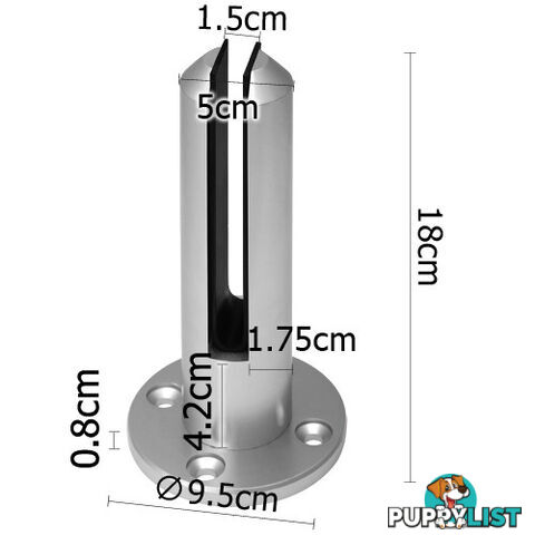 Frameless Glass Spigots Fencing Mount Round