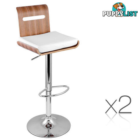 Set of 2 Wooden Bar Stools