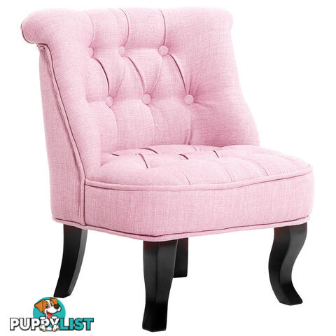 Lorraine Chair French Provincial Kid Fabric Sofa Pastel Pink