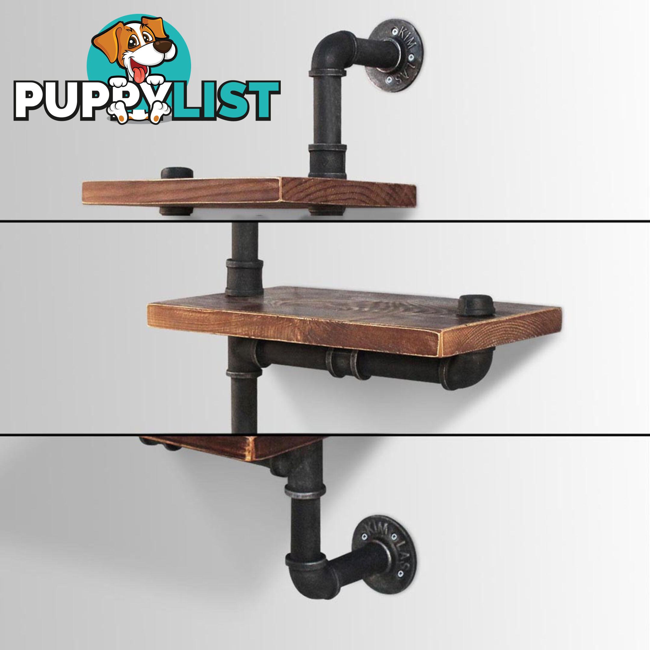 Rustic Industrial DIY Floating Pipe Shelf