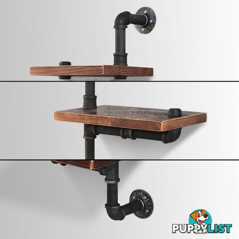 Rustic Industrial DIY Floating Pipe Shelf