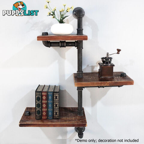 Rustic Industrial DIY Floating Pipe Shelf