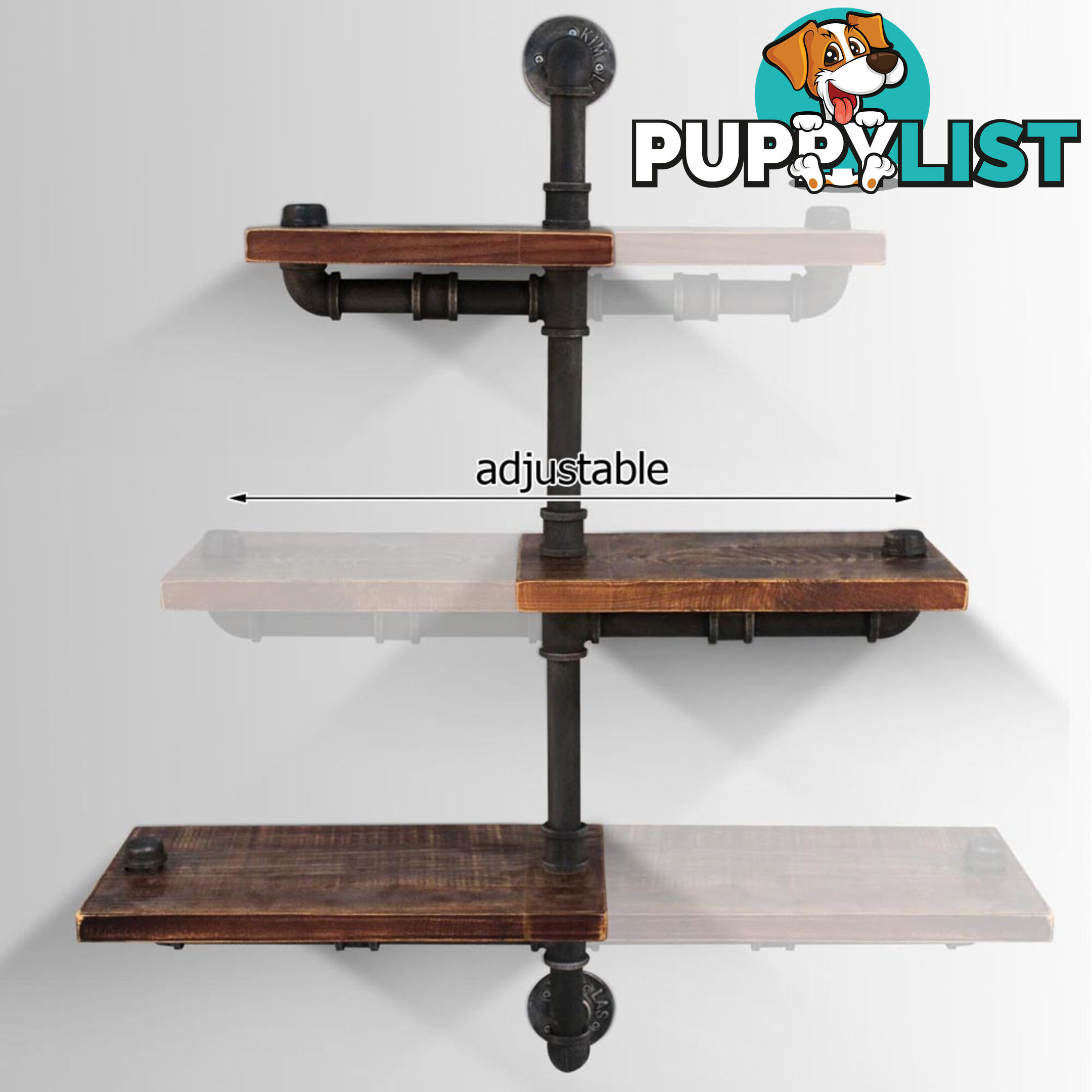 Rustic Industrial DIY Floating Pipe Shelf