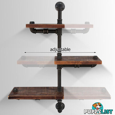 Rustic Industrial DIY Floating Pipe Shelf