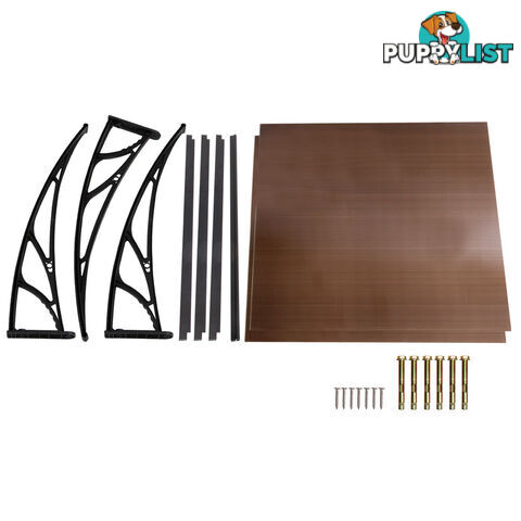 DIY Window Door Awning Cover Brown 100 x 200cm