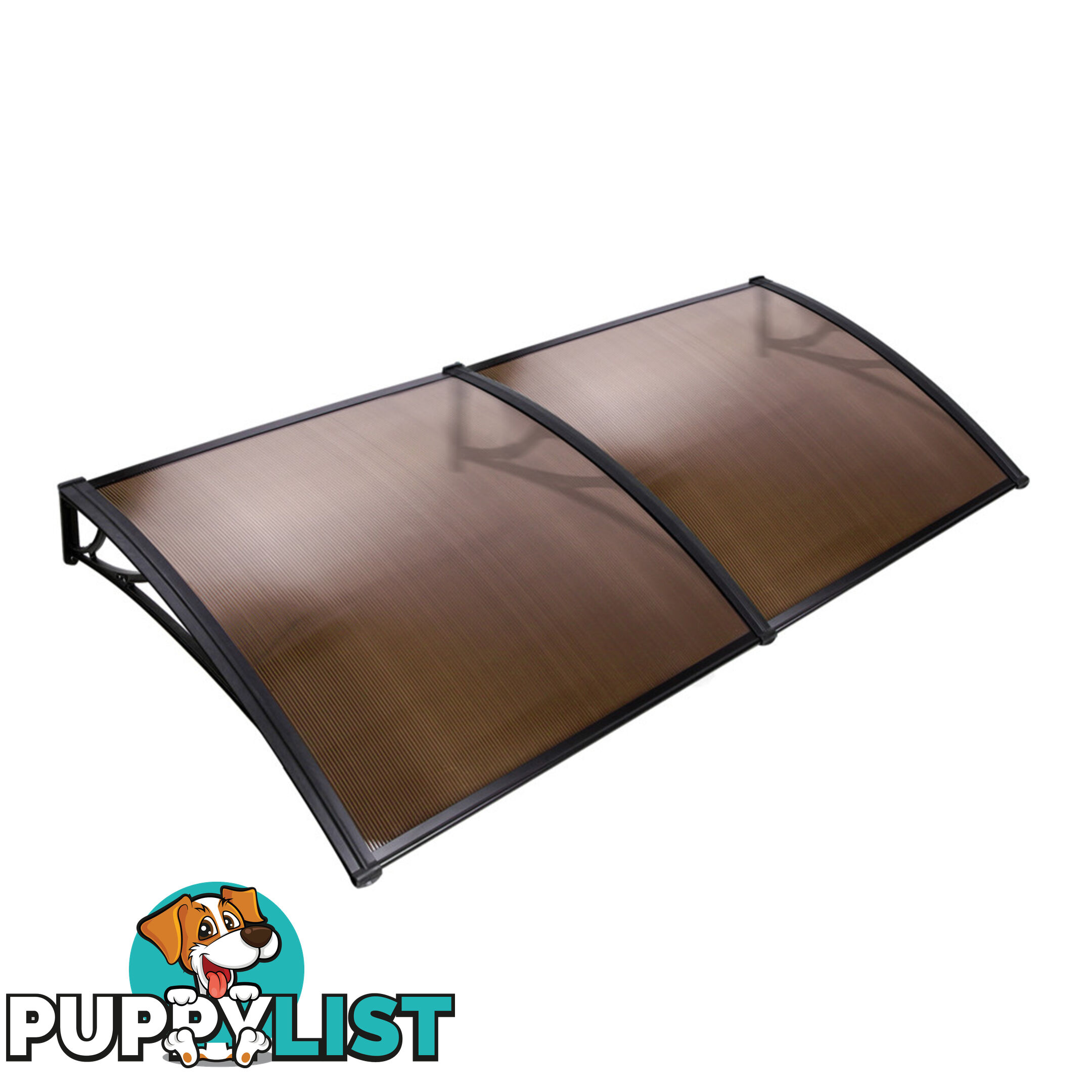 DIY Window Door Awning Cover Brown 100 x 200cm