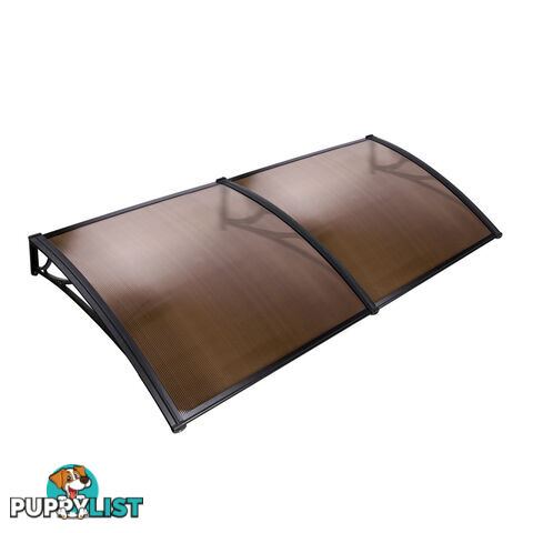 DIY Window Door Awning Cover Brown 100 x 200cm