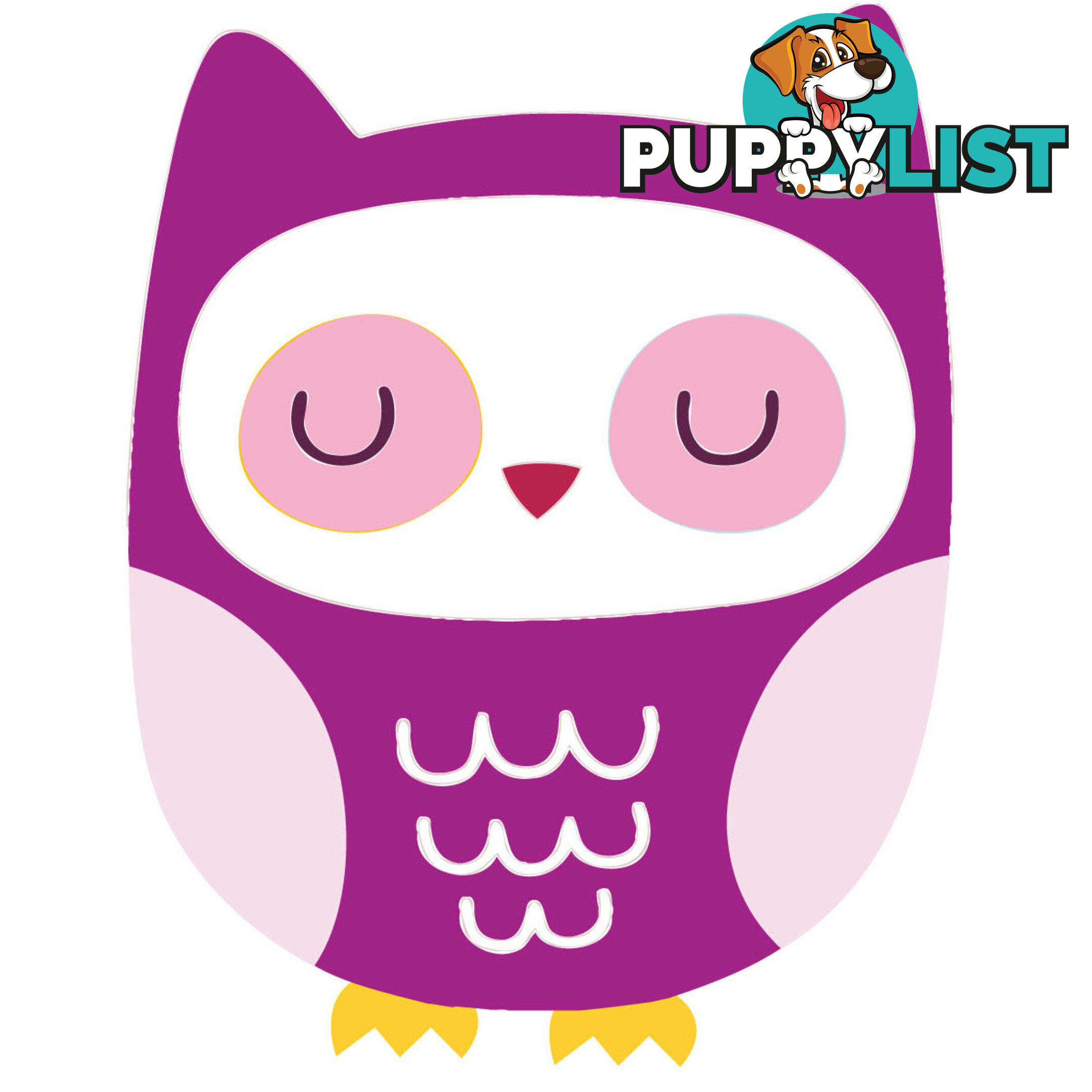 Purple owl with big eyes Wall Sticker - Totally Movable