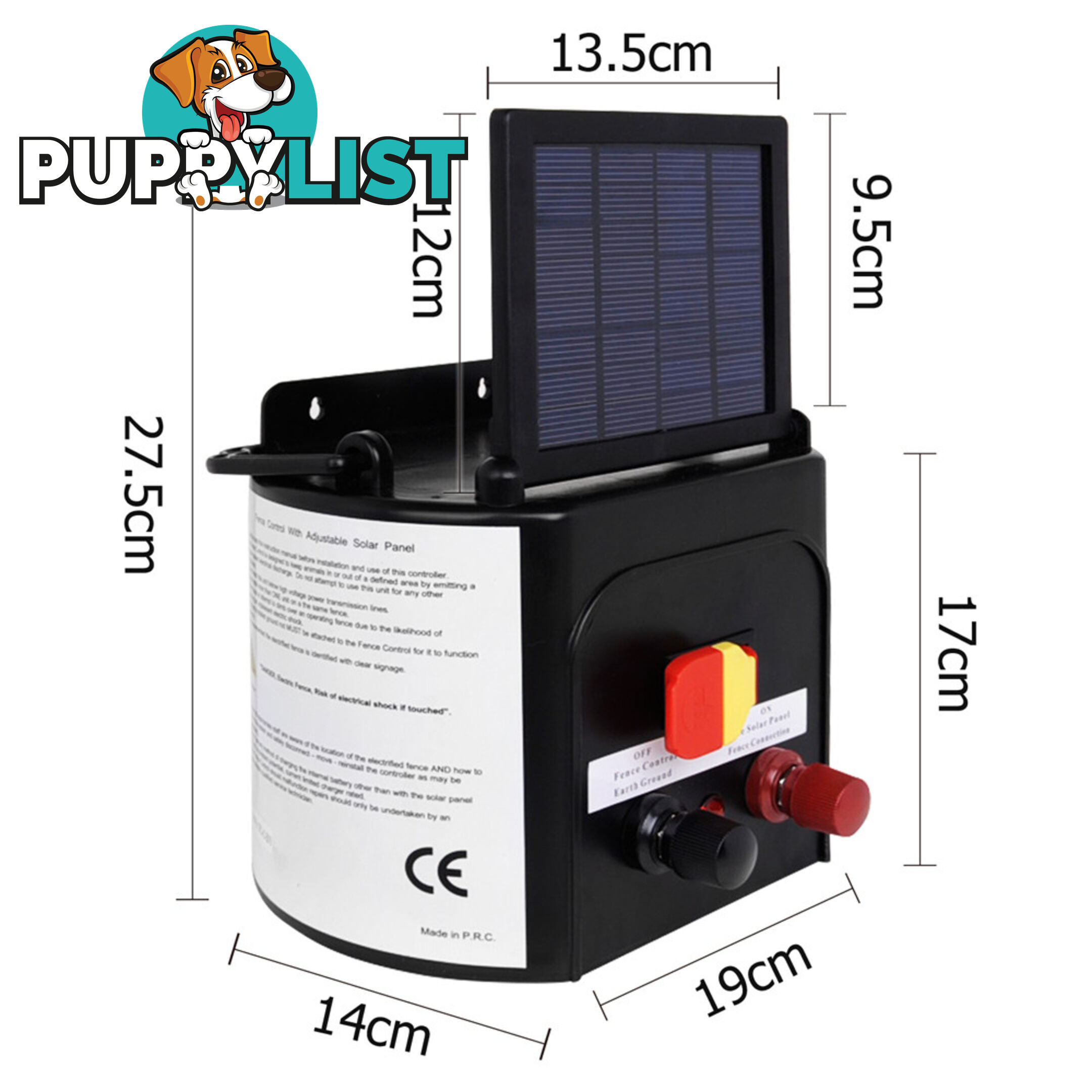 5km Solar Power Electric Fence Energiser Charger