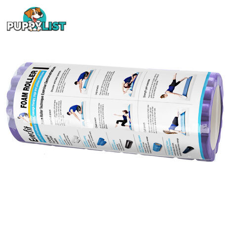 Yoga Gym Pilates EVA Stick Foam Roller Blue 90 x 15cm