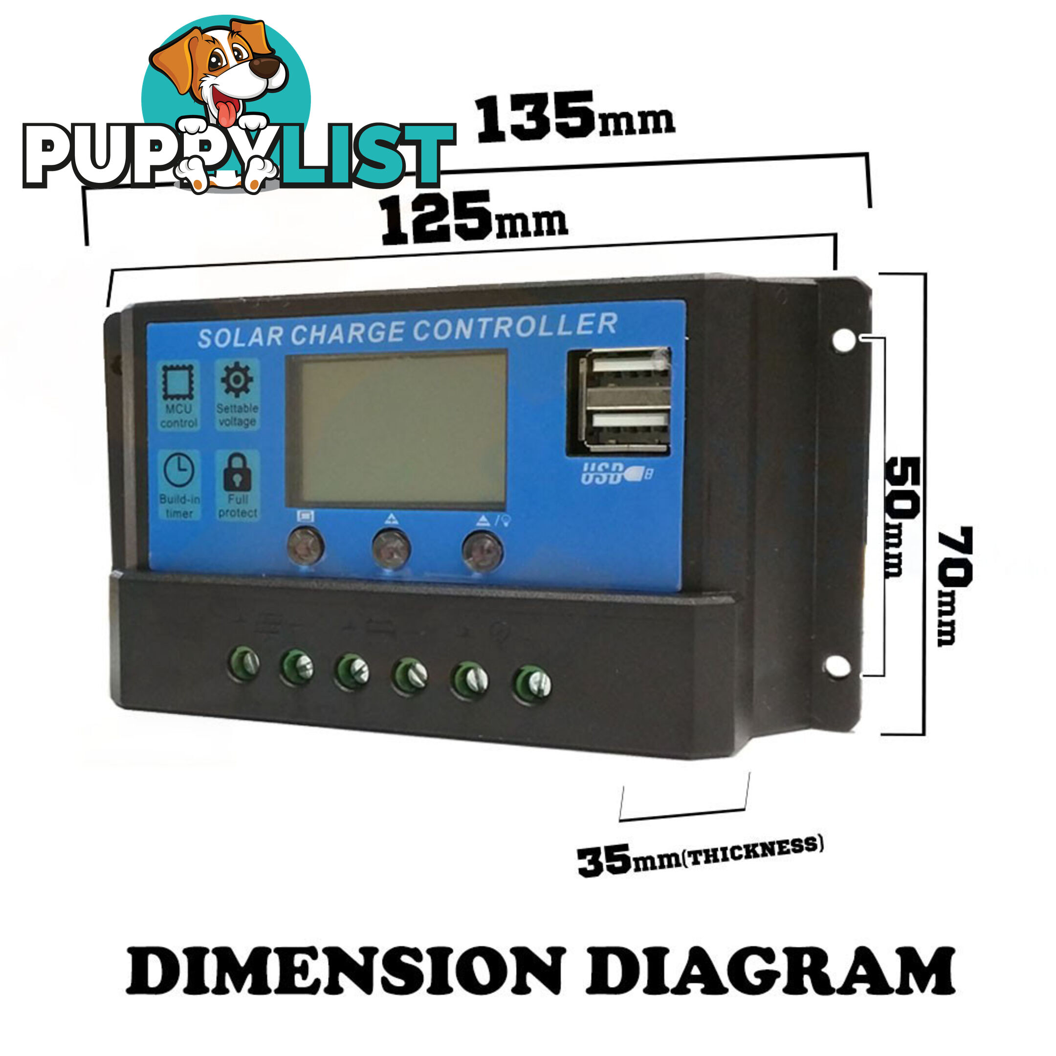 30A 12V-24V LCD Display PWM Solar Panel Regulator Charge Controller & Timer PWN