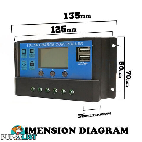 30A 12V-24V LCD Display PWM Solar Panel Regulator Charge Controller & Timer PWN