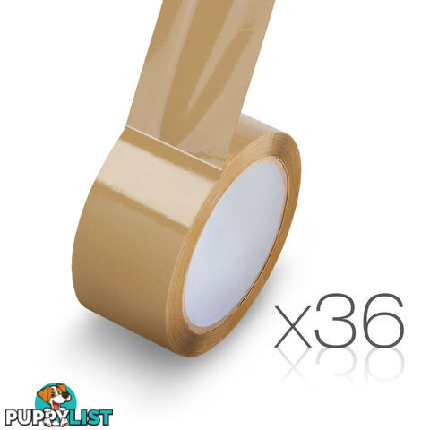 36 Rolls Packing Tape - 48mm x 75m - Brown