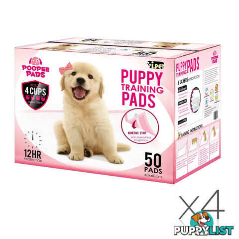 200 Puppy Pet Dog Toilet Training Pads Pink