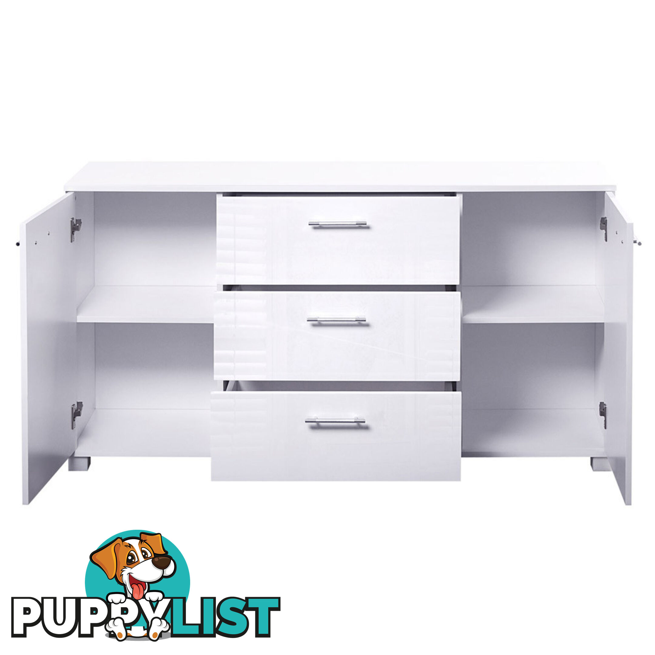 High Gloss Sideboard Storage Cabinet Cupboard White