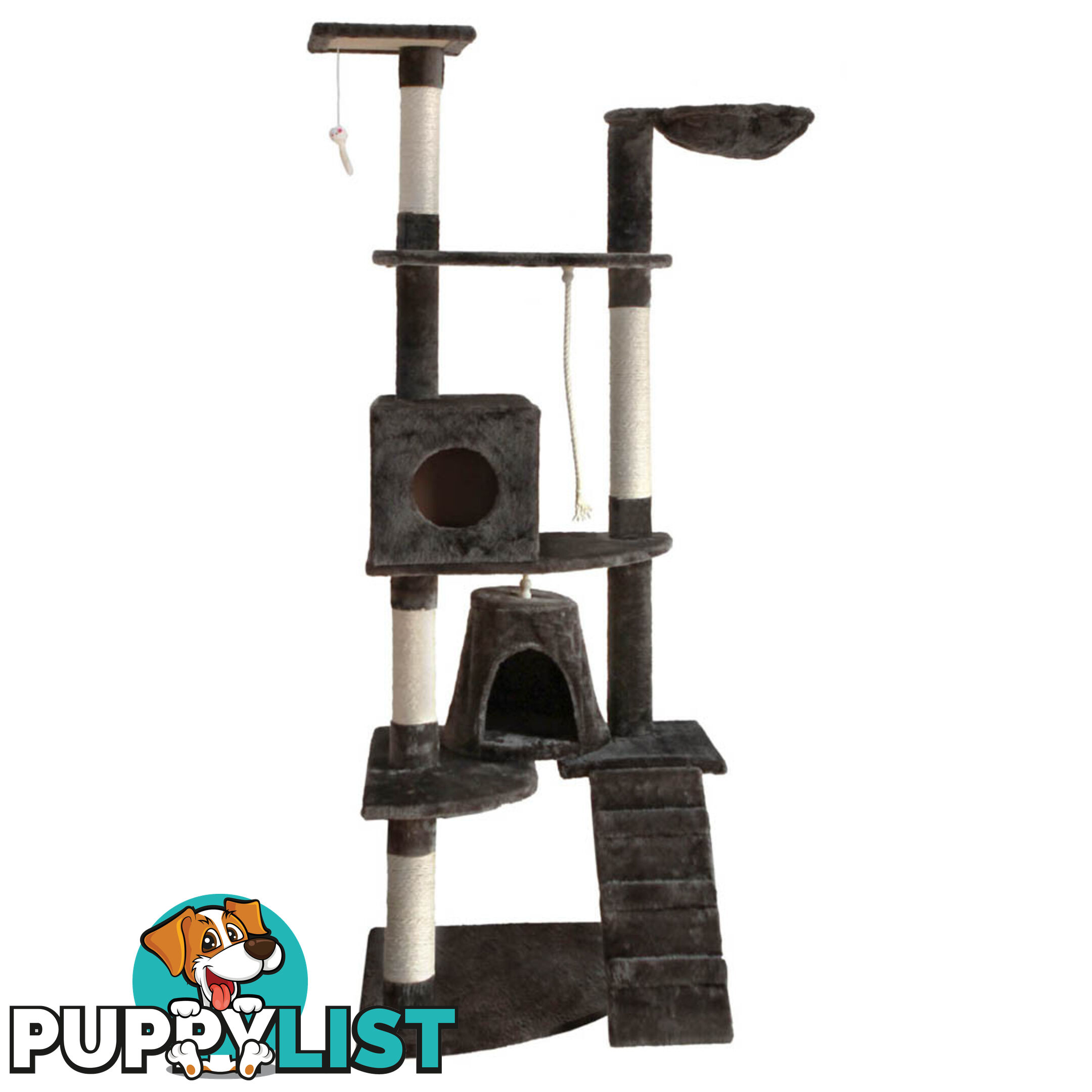 Cat Scratching Poles Post Furniture Tree 193cm Dark Grey