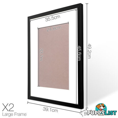 20 pcs Photo Frames Set Wall Black