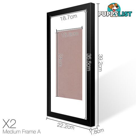 20 pcs Photo Frames Set Wall Black