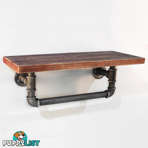 Rustic Industrial DIY Floating Pipe Shelf