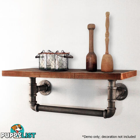 Rustic Industrial DIY Floating Pipe Shelf