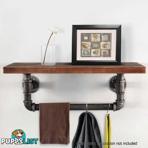 Rustic Industrial DIY Floating Pipe Shelf