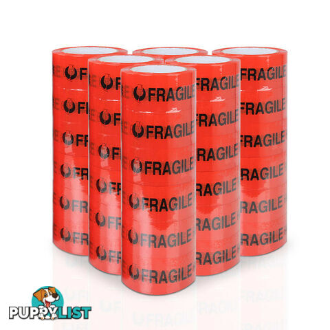 36 Rolls Red Fragile Tape 48mm x 75m