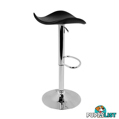 Set of 2 PVC Leather Kitchen Bar Stool Black