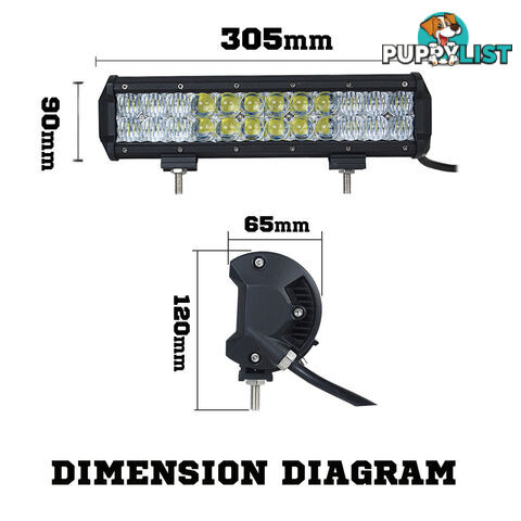 Osram 12inch 168W 5D Lens LED Light Bar Flood Spot Combo Work Lamp SUV ATV 4WD