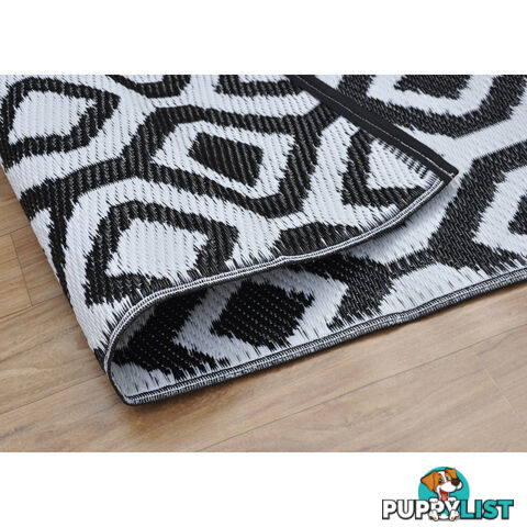 Honeycomb Reversable Rug Balck & White 120x180cm