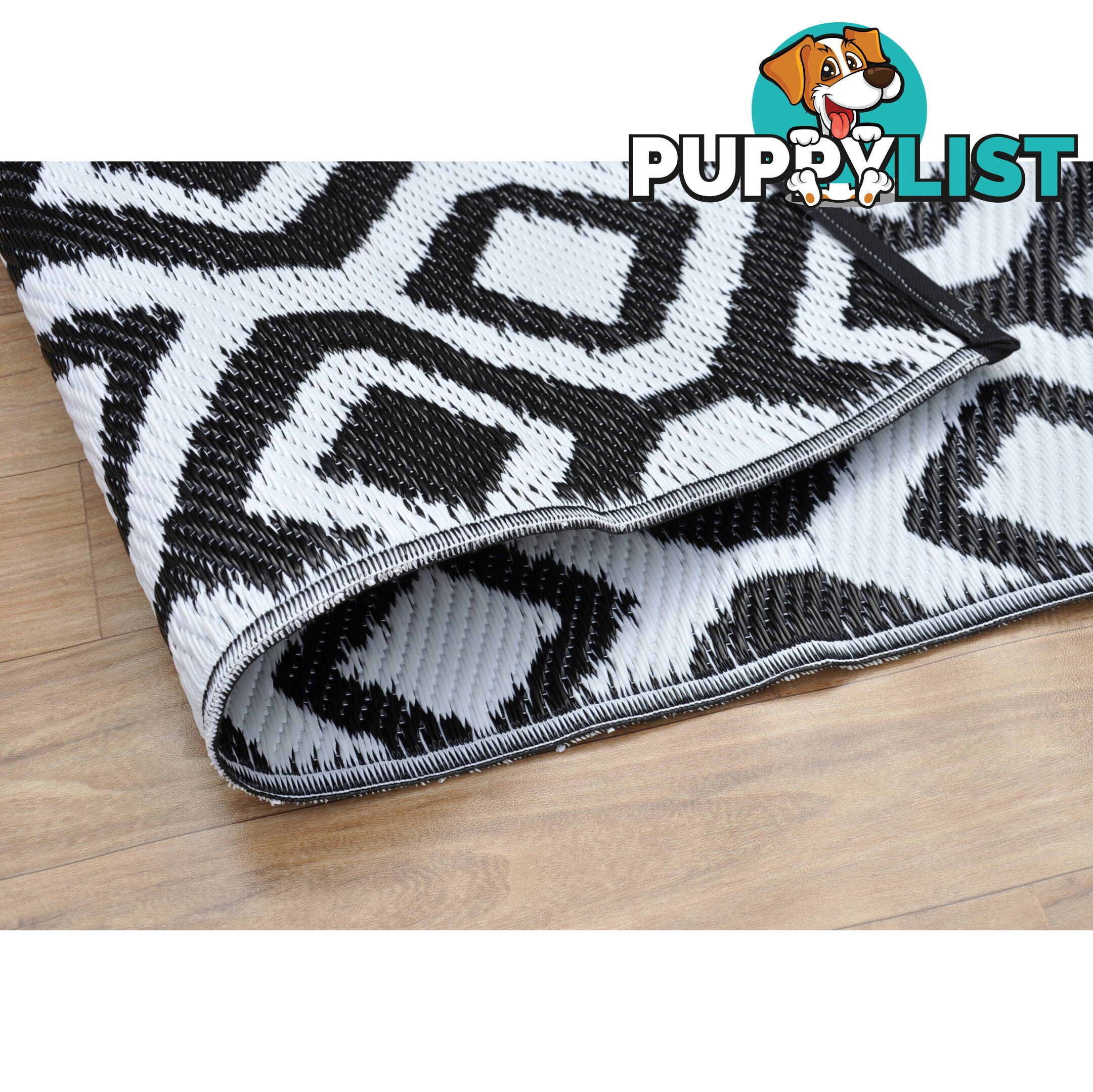 Honeycomb Reversable Rug Balck & White 120x180cm