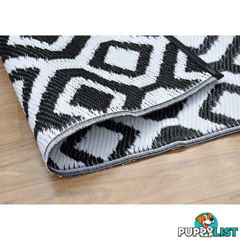 Honeycomb Reversable Rug Balck & White 120x180cm