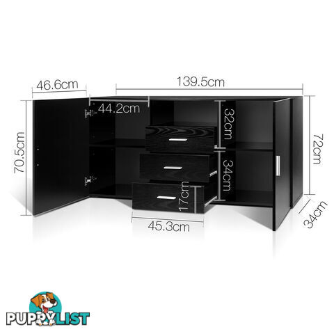 Buffet Sideboard Cabinet - Black