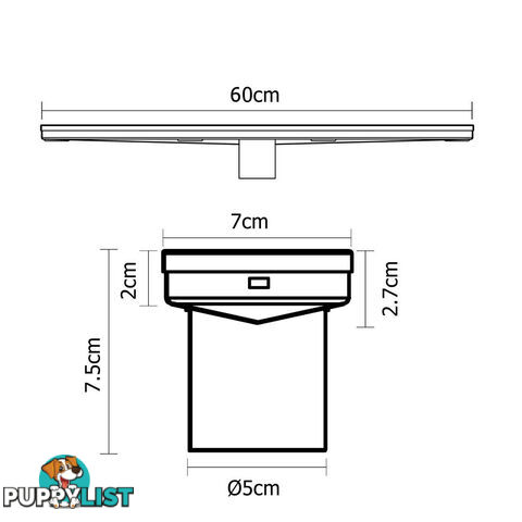 Tile Insert Stainless Steel Shower Grate Drain Floor Bathroom 800mm