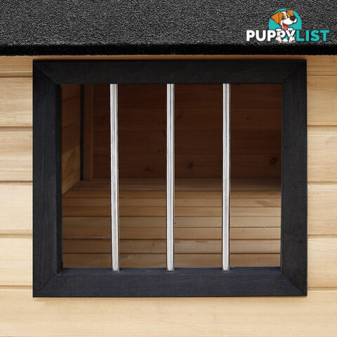 Dog Kennel with Patio - Black