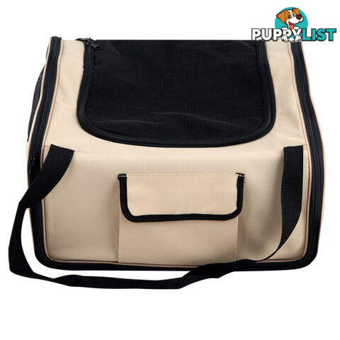 Pet Dog Cat Car Seat Carrier Travel Bag Small Beige