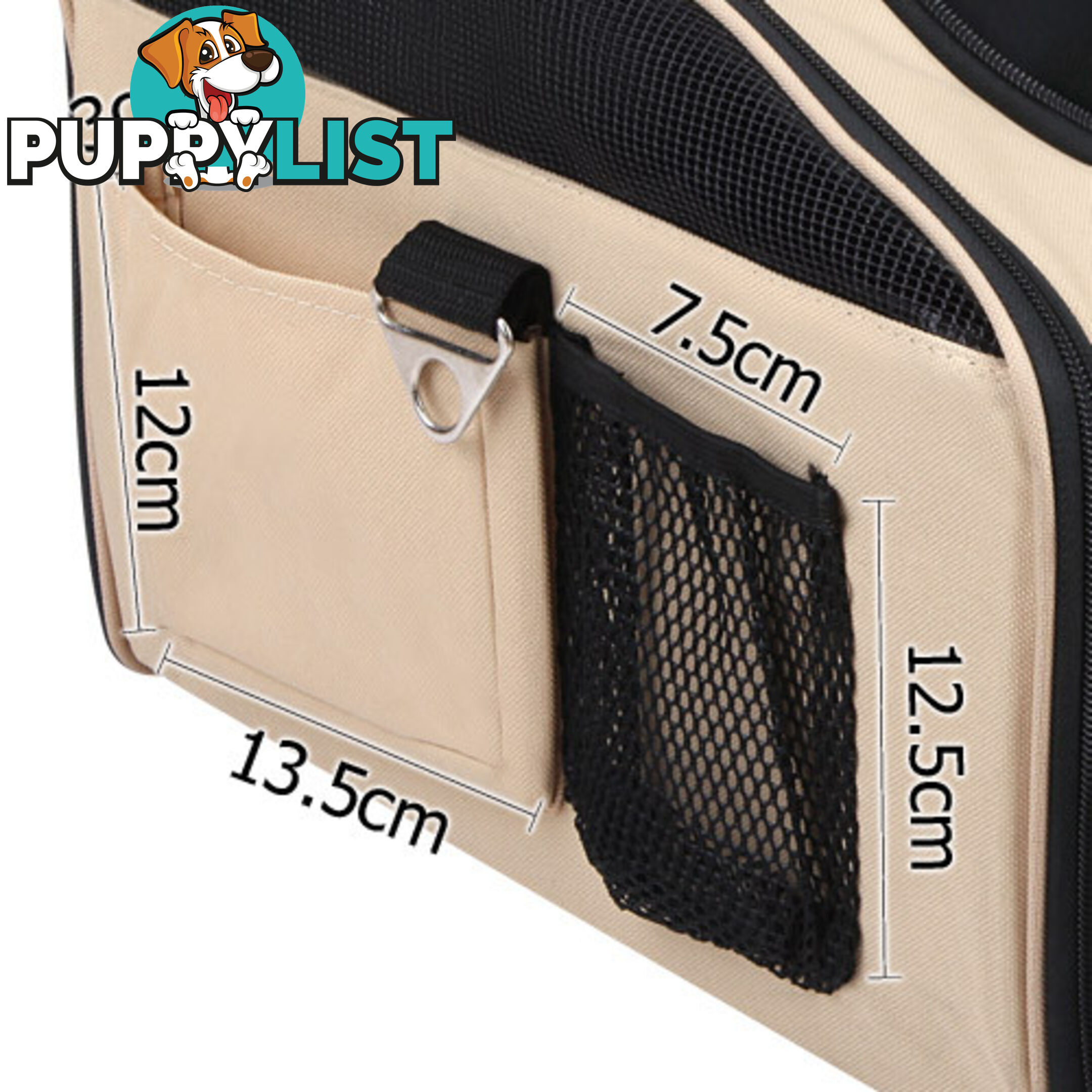 Pet Dog Cat Car Seat Carrier Travel Bag Small Beige