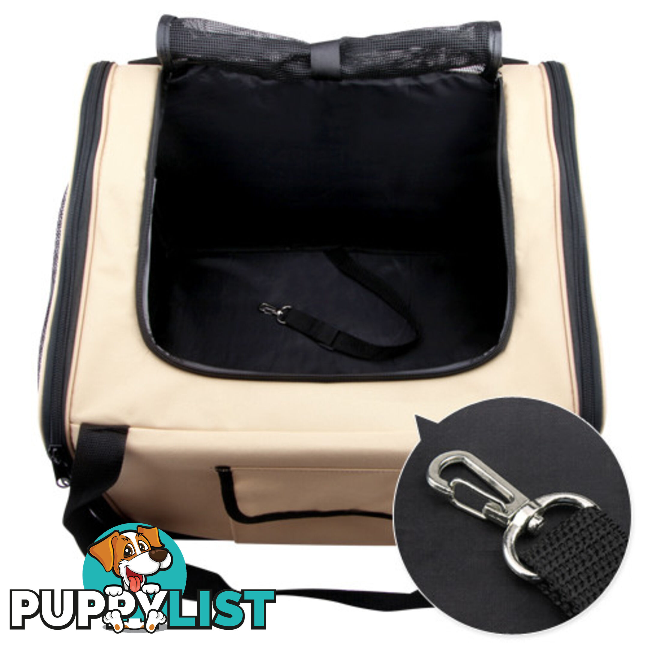 Pet Dog Cat Car Seat Carrier Travel Bag Small Beige