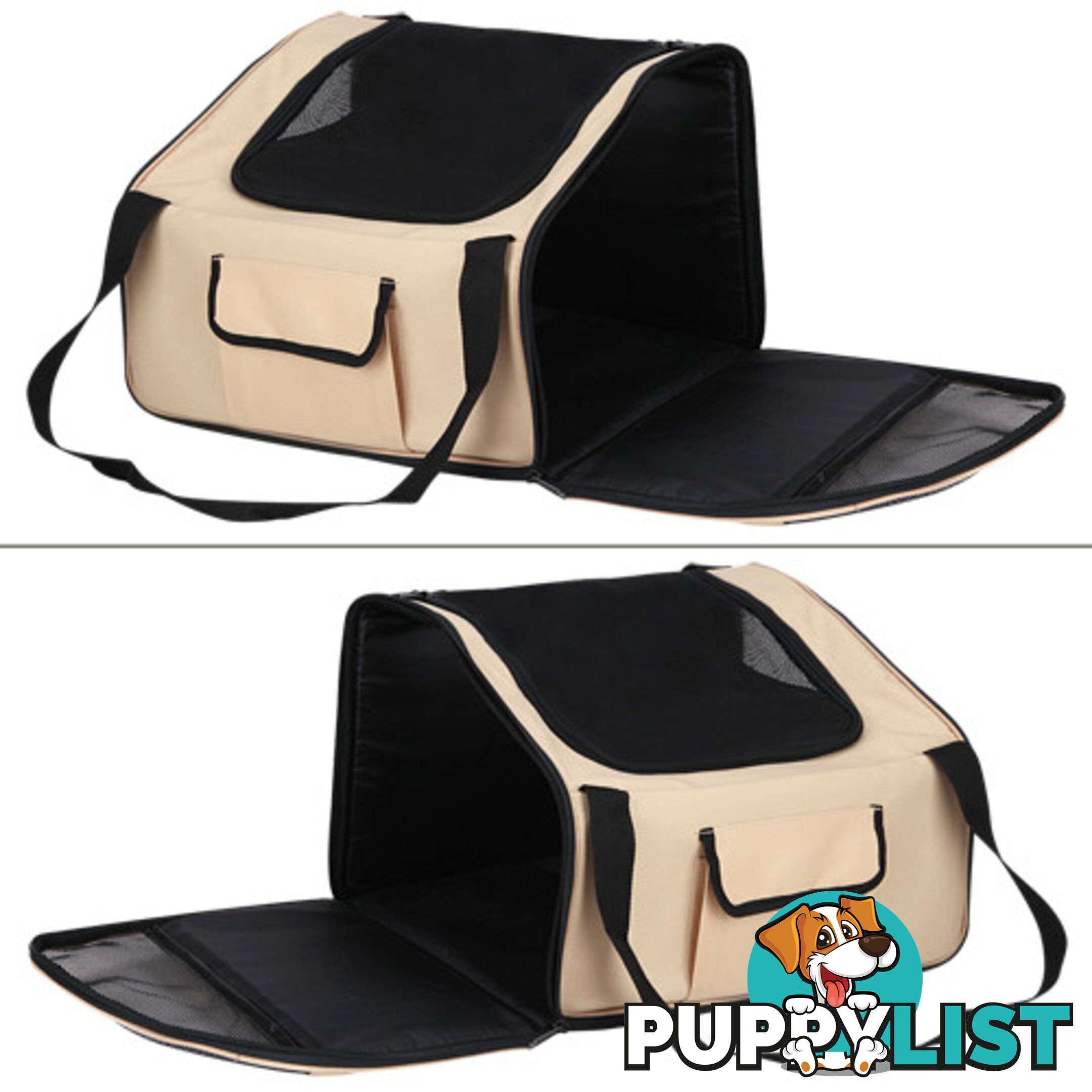 Pet Dog Cat Car Seat Carrier Travel Bag Small Beige