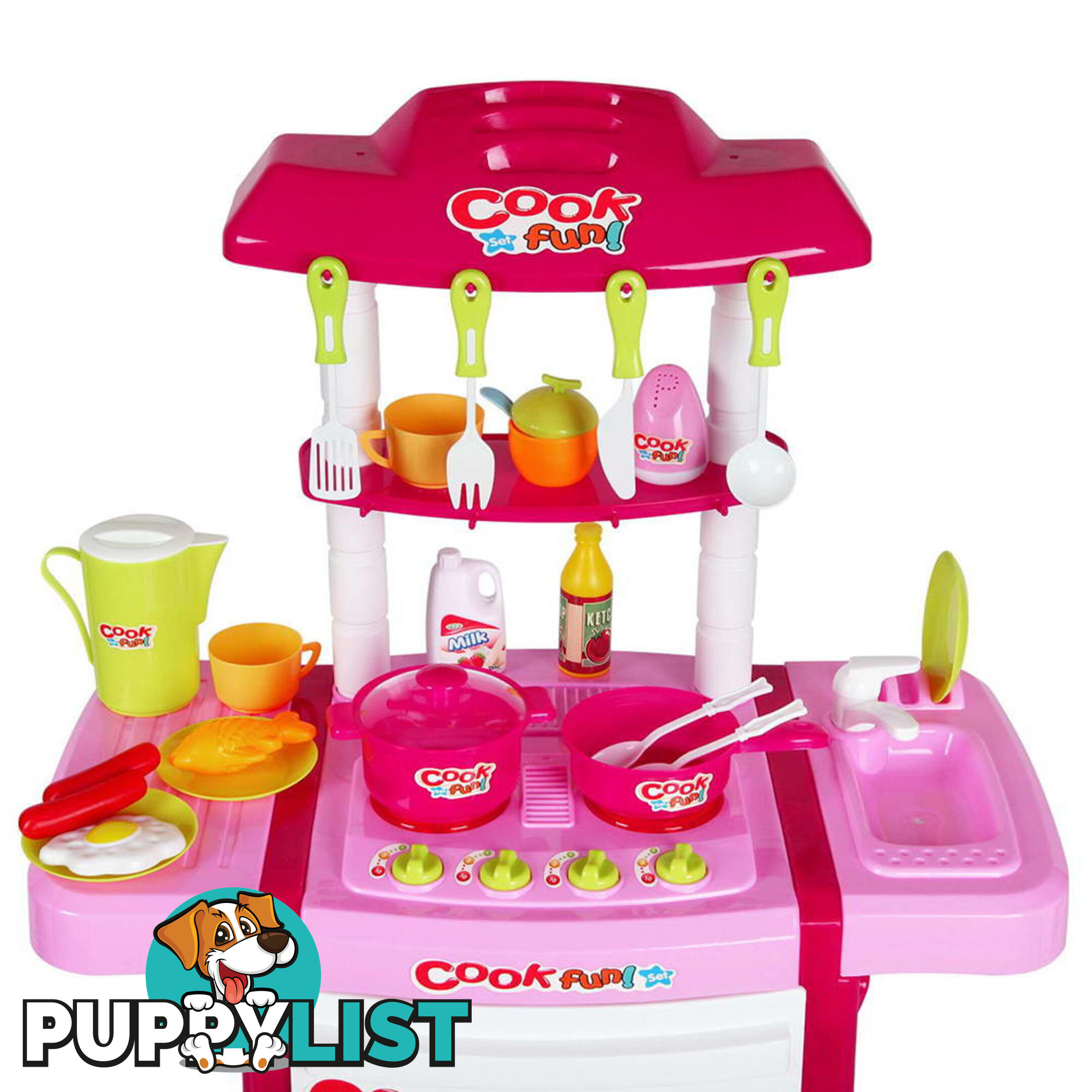 Kids Play Set Little Chef Kitchen 25 Piece - Pink