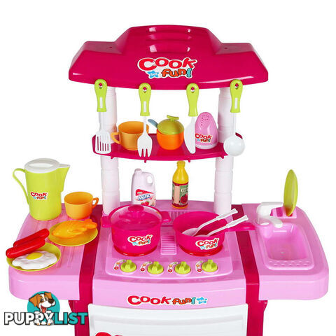 Kids Play Set Little Chef Kitchen 25 Piece - Pink