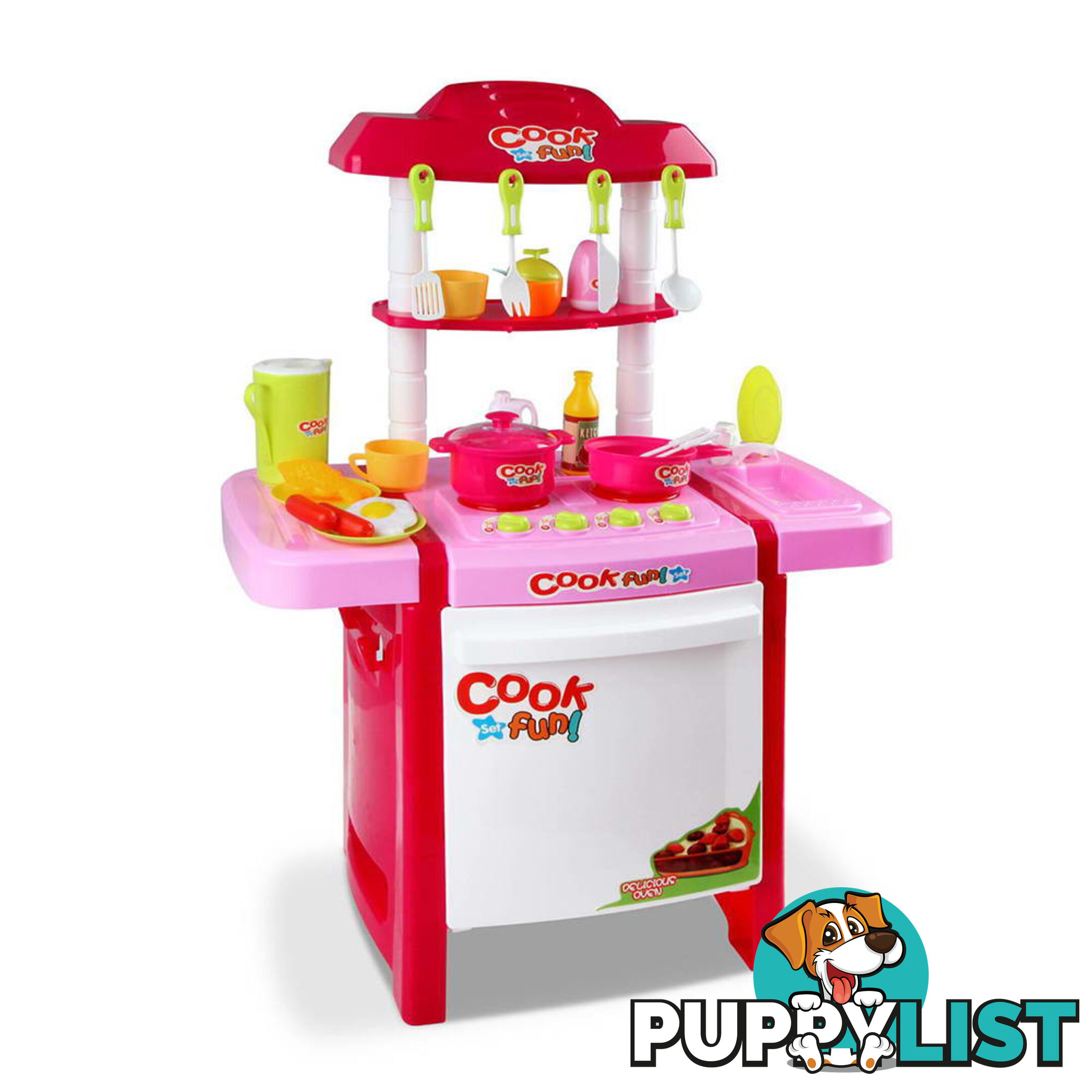 Kids Play Set Little Chef Kitchen 25 Piece - Pink