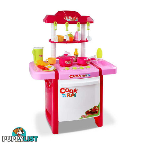 Kids Play Set Little Chef Kitchen 25 Piece - Pink