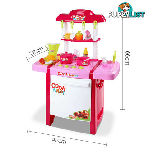 Kids Play Set Little Chef Kitchen 25 Piece - Pink