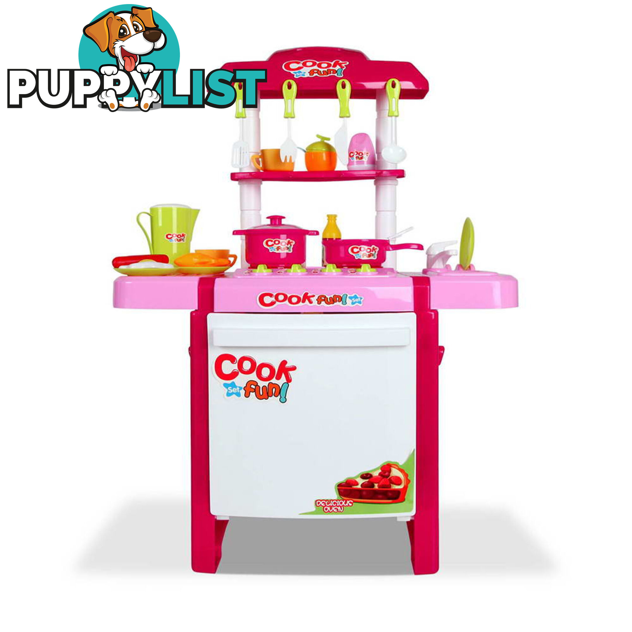 Kids Play Set Little Chef Kitchen 25 Piece - Pink