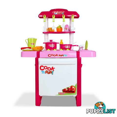 Kids Play Set Little Chef Kitchen 25 Piece - Pink